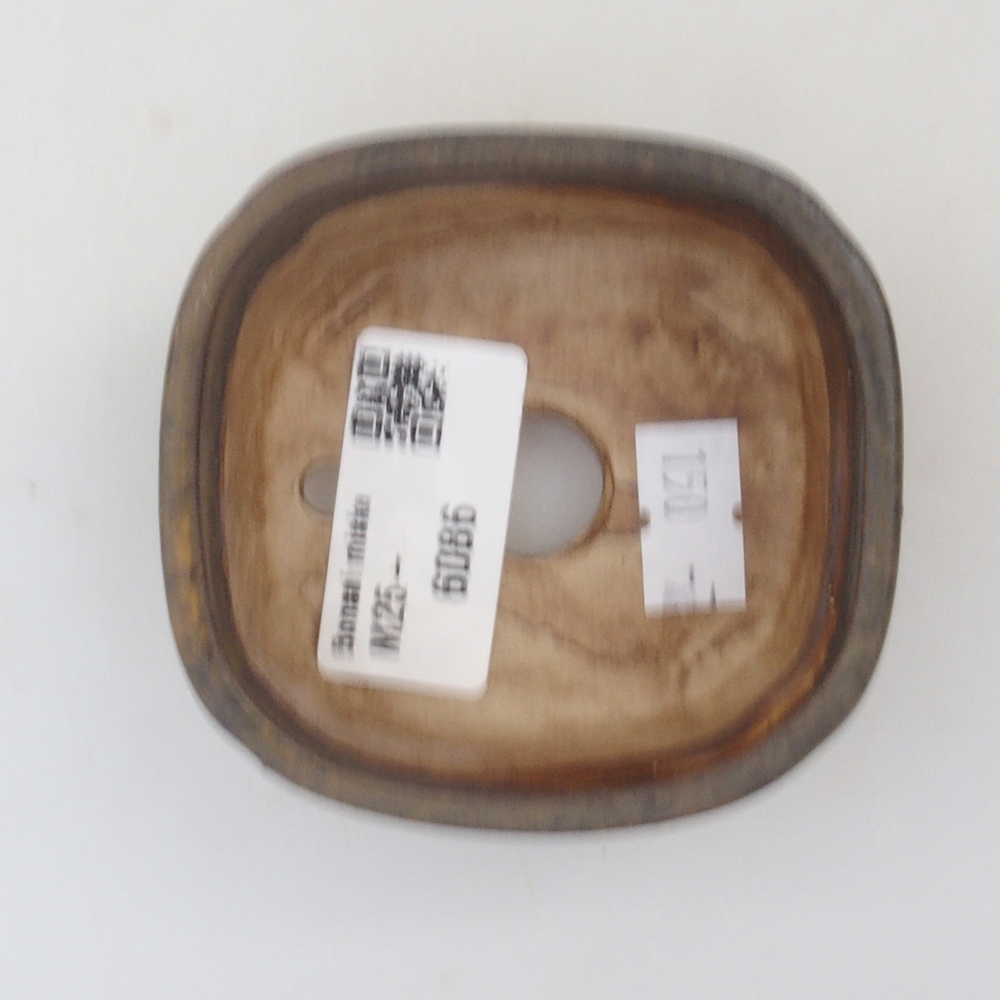 Bonsaischale aus Keramik 7,5 x 7,5 x 3,5 cm, Farbe braun
