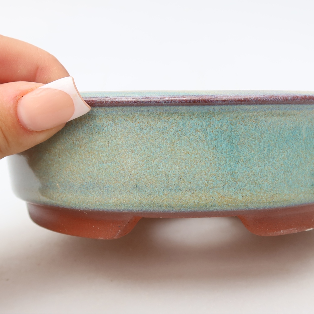 Bonsaischale aus Keramik 15 x 15 x 4,5 cm, grün