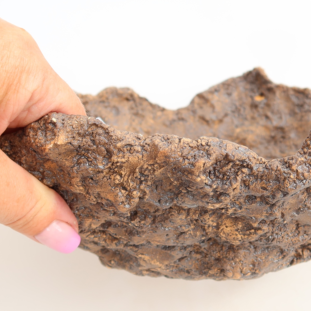 Keramikschale 22 x 19 x 16,5 cm, Farbe: braun