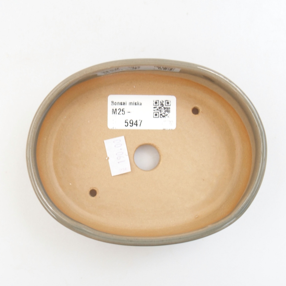 Keramik-Bonsaischale 13 x 10 x 4 cm, Farbe grau