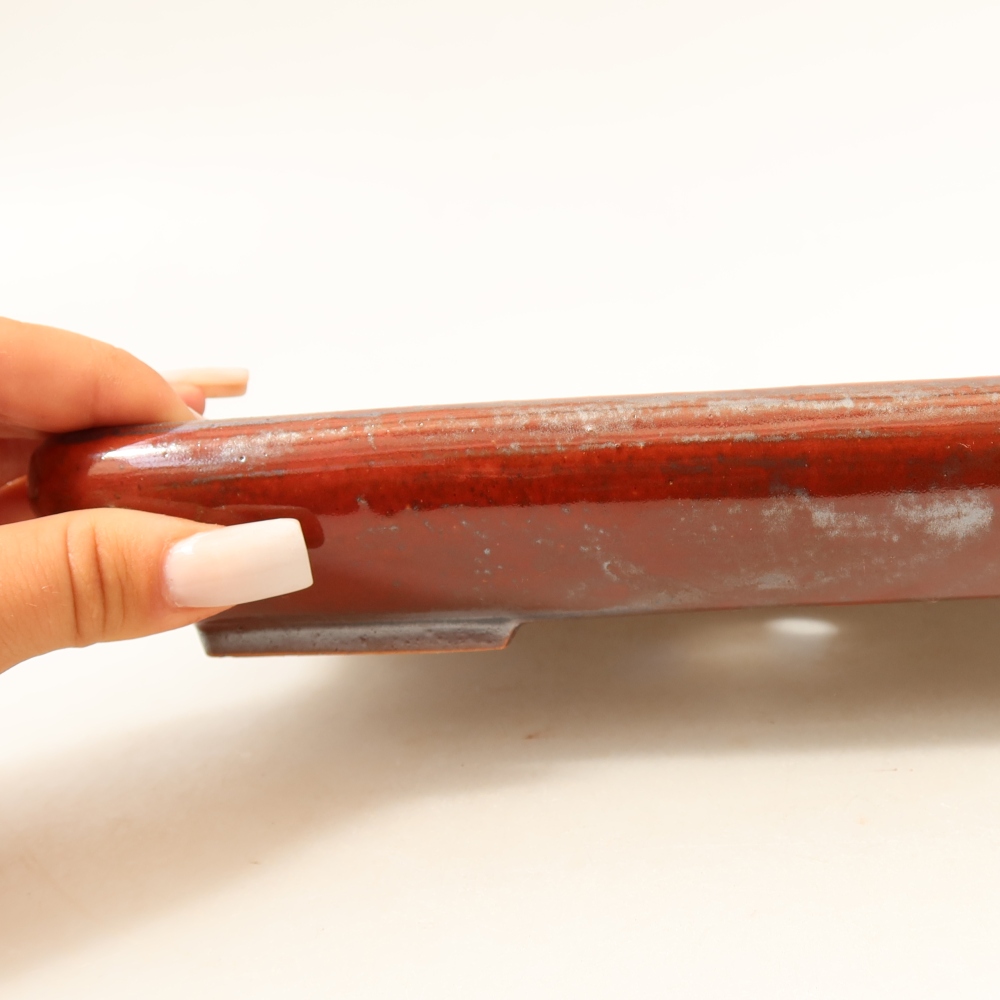 Keramik-Bonsai-Schale 24 x 17,5 x 4 cm, Farbe: metallisch-rot