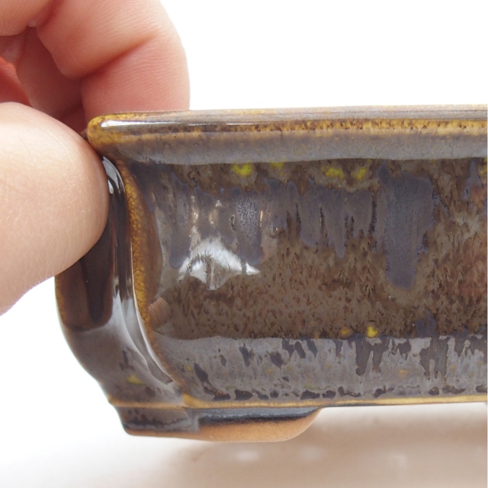 Keramik-Bonsaischale 12 x 9 x 4,5 cm, Farbe  gelb