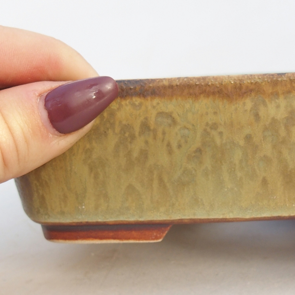 Keramik-Bonsaischale 14,5 x 12 x 4,5 cm, Farbe Grün