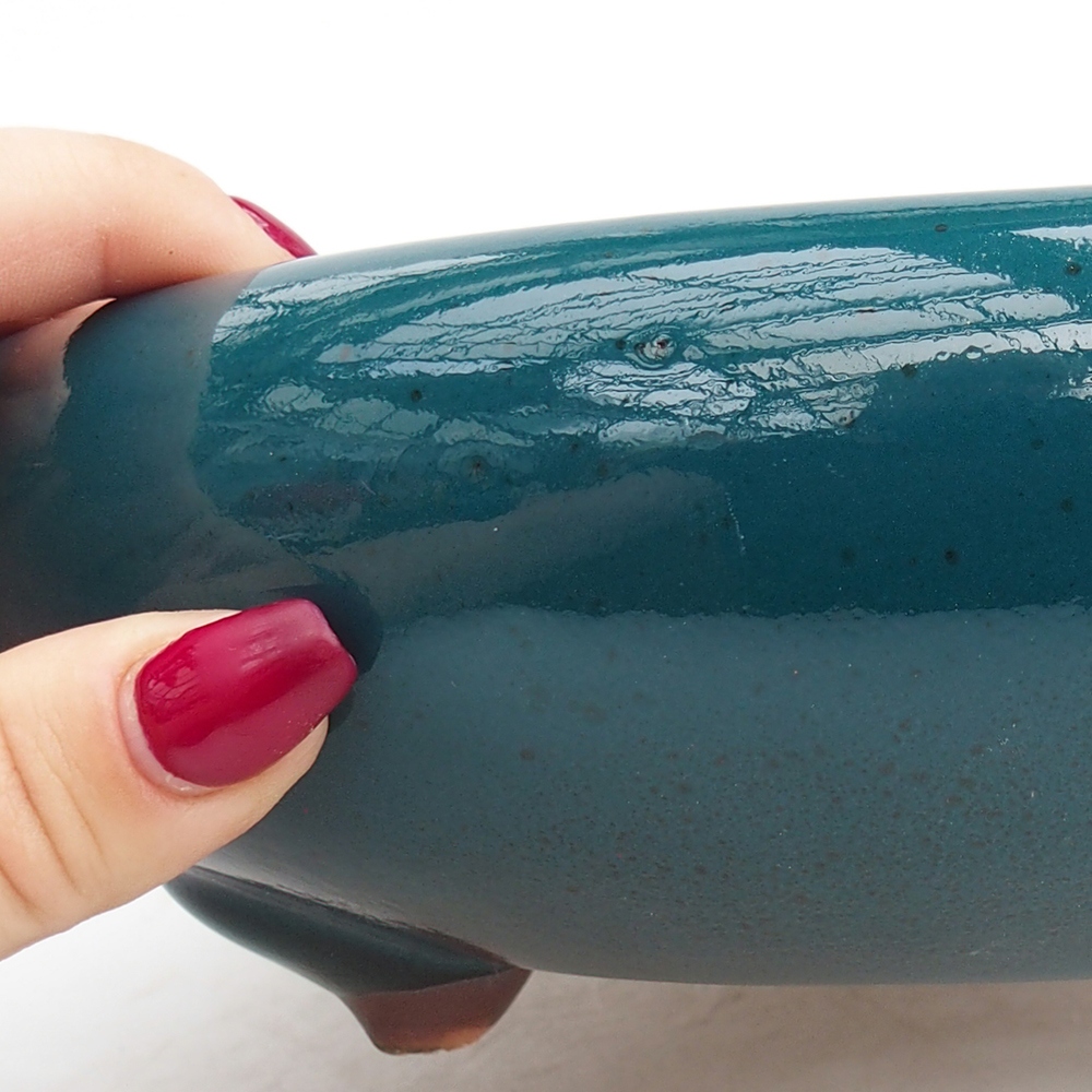 Bonsaischale aus Keramik 21 x 21 x 7,5 cm, Farbe grün