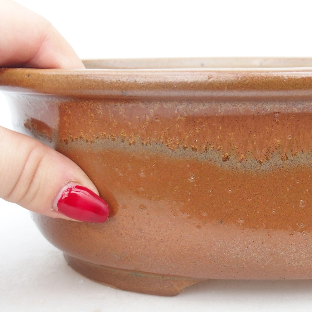 Bonsaischale aus Keramik 23 x 19 x 7 cm, braun