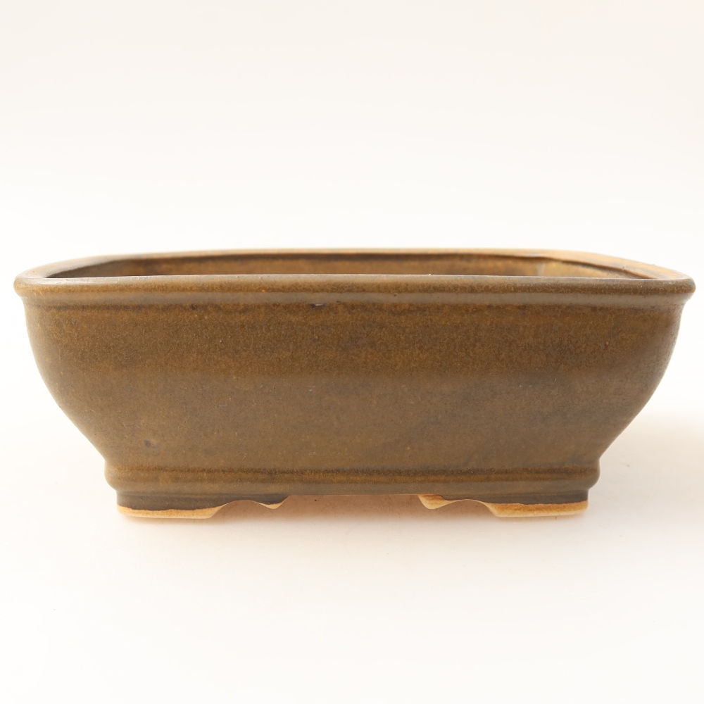 Keramik-Bonsai-Schale, 15 × 12,5 × 5,5 cm, Farbe: braun