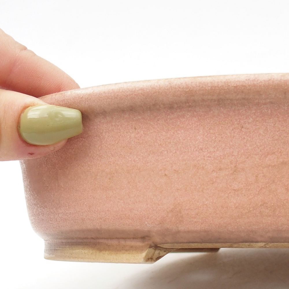 Keramik-Bonsaischale 21 x 19 x 5  cm, Farbe rosa