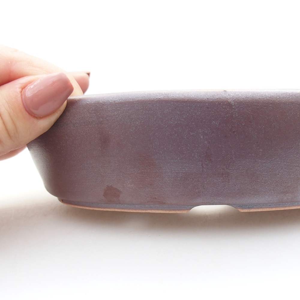 Bonsaischale aus Keramik 15 x 9,5 x 4 cm, metallfarben