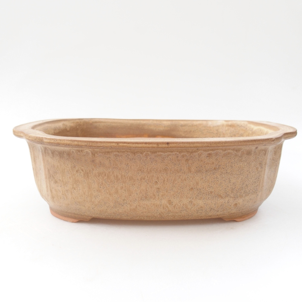Keramik-Bonsaischale 24,5 x 21 x 7 cm, Farbe beige