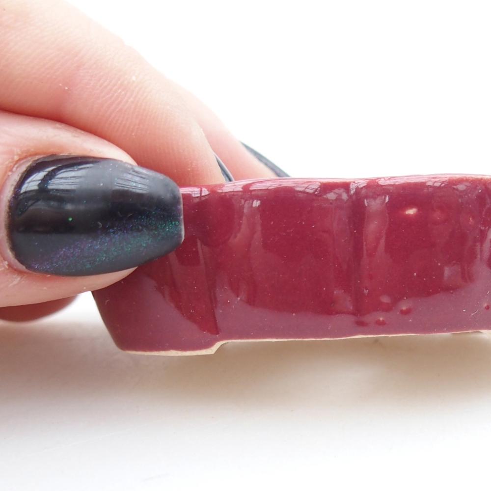 Mini-Bonsaischale 5,5 x 3,5 x 1,5 cm, bordeauxrot