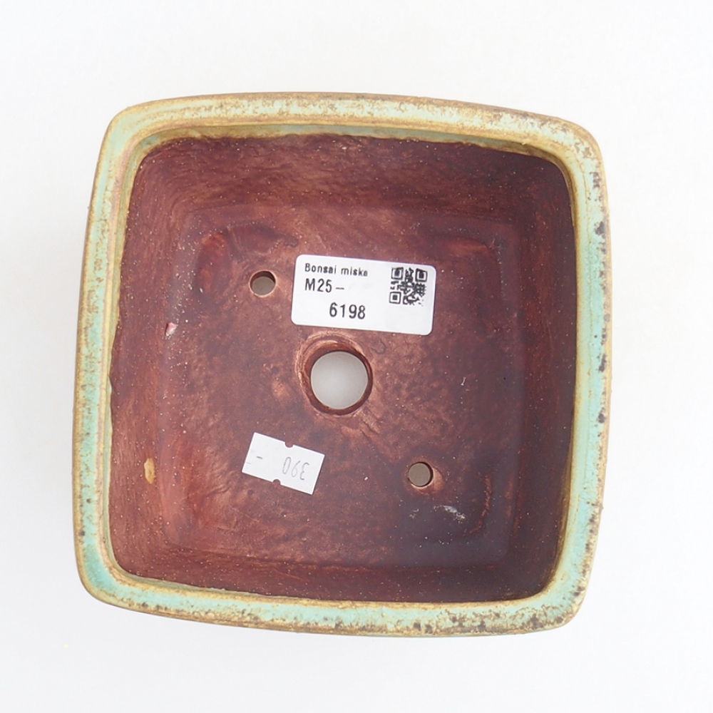 Bonsaischale aus Keramik 12 x 12 x 8 cm,  Farbe Grün