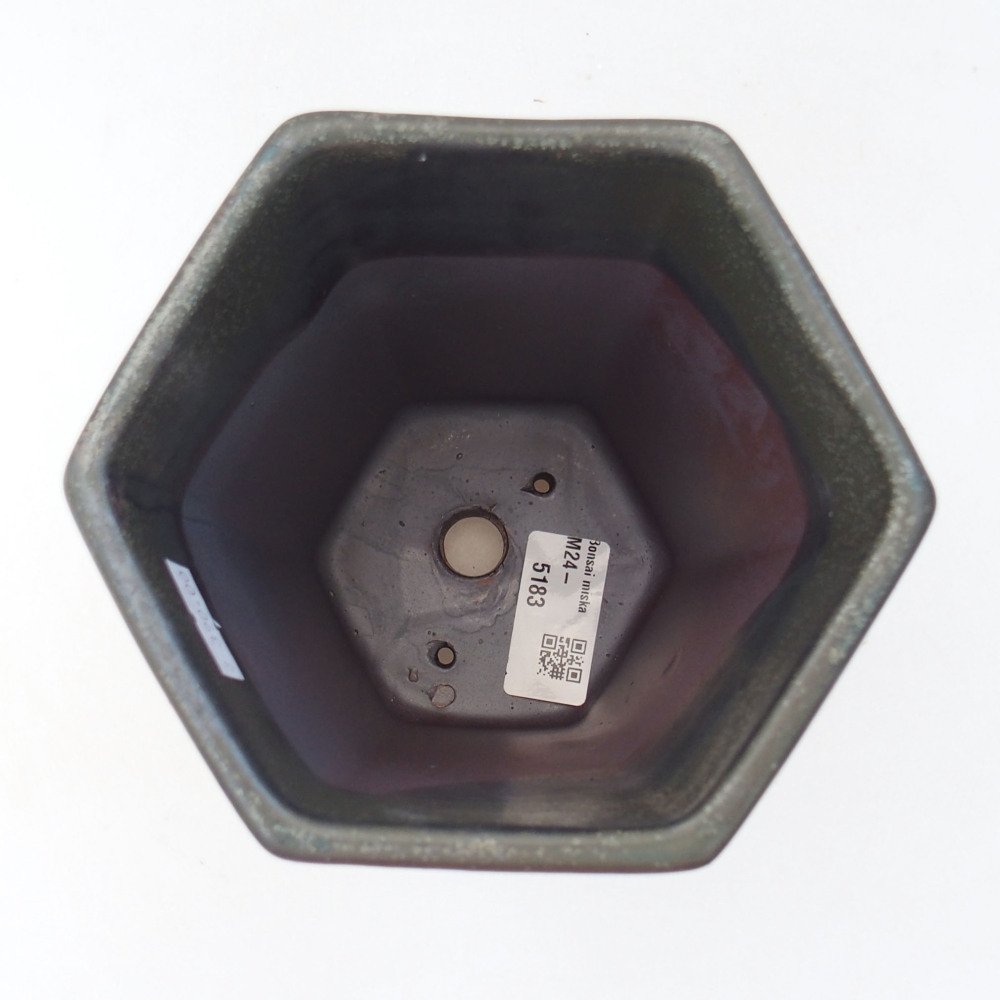 Keramik-Bonsaischale 13 x 11,5 x 17 cm, Farbe grau