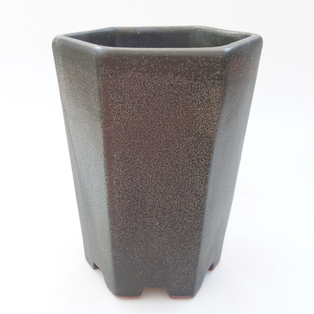 Keramik-Bonsaischale 13 x 11,5 x 17 cm, Farbe grau