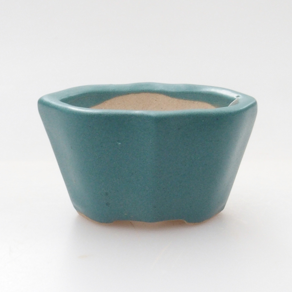 Keramik Bonsai Schale 3 x 4,5 x 2,5 cm, Farbe blau