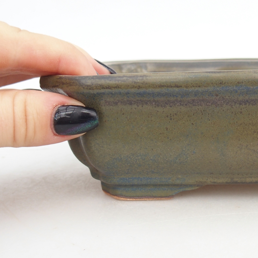 Bonsaischale aus Keramik 18 x 13,5 x 5 cm, braun