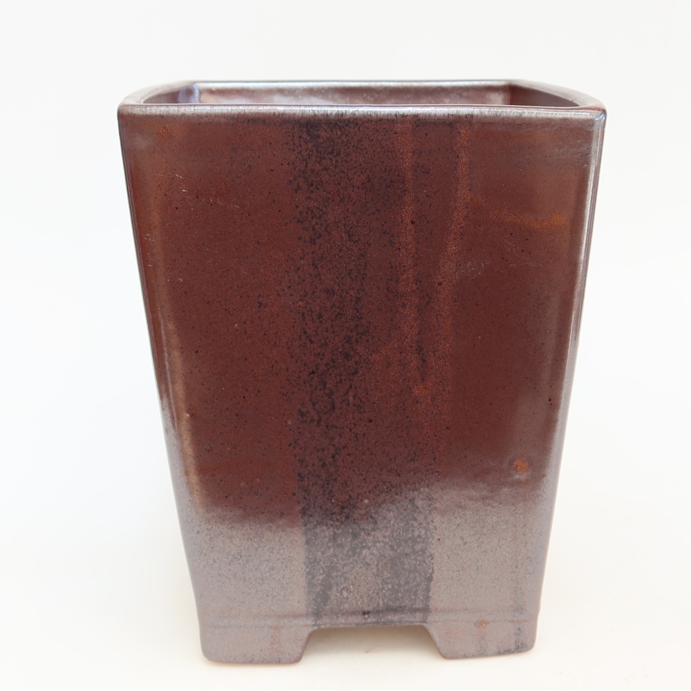 Keramik-Bonsai-Schale 15,5 x 15,5 x 19 cm, Farbe: braun