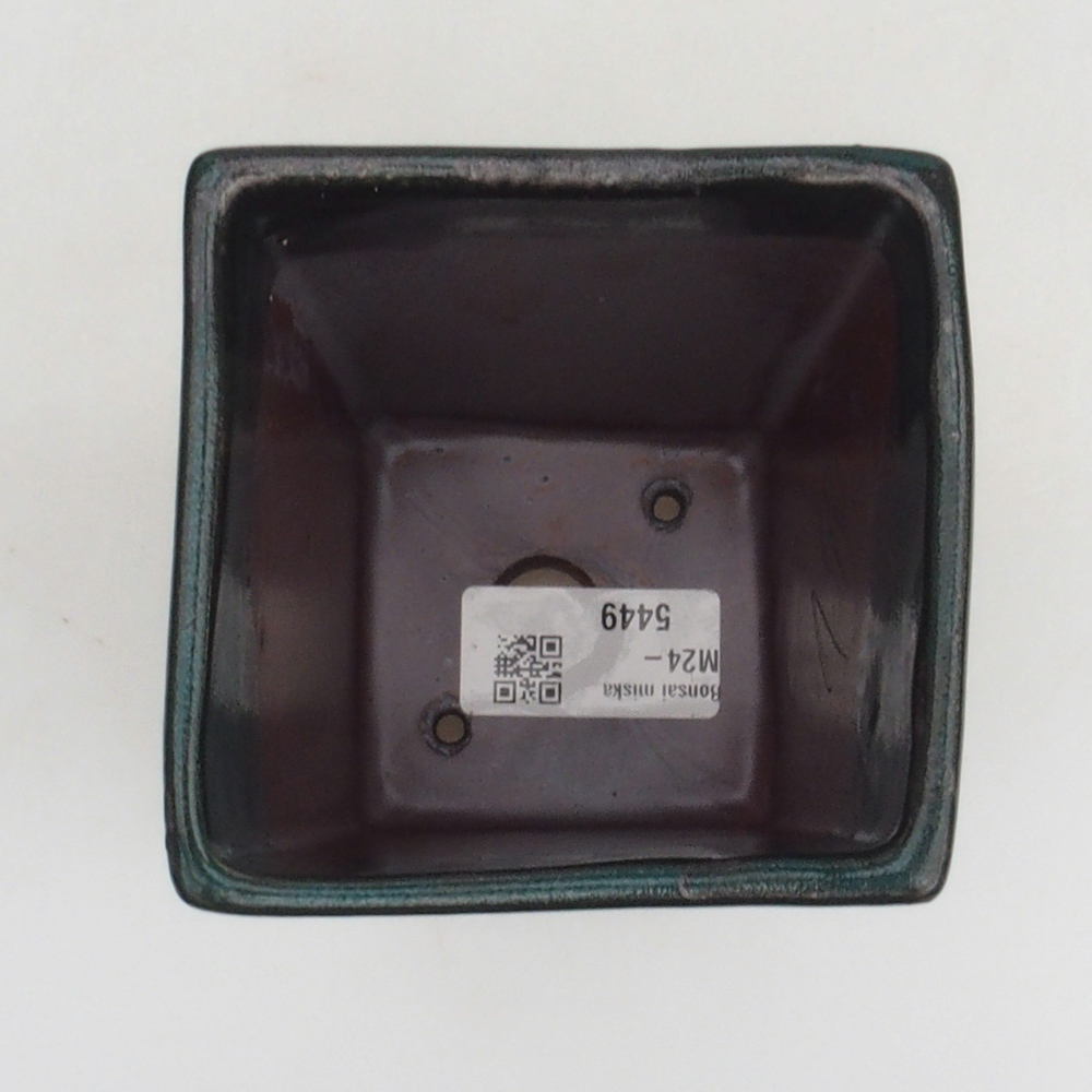 Keramik-Bonsaischale 9 x 9 x 12,5 cm, Farbe Grün