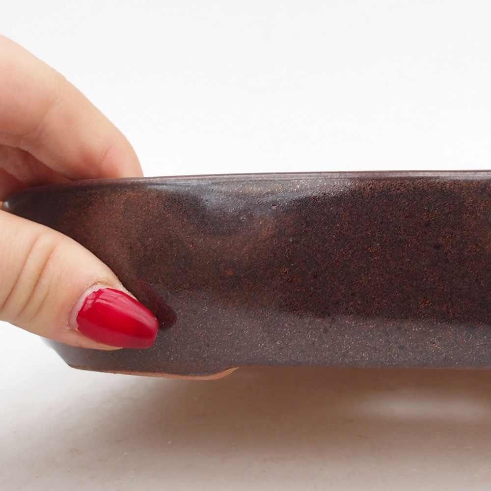 Bonsaischale aus Keramik 22 x 17 x 4 cm, braun