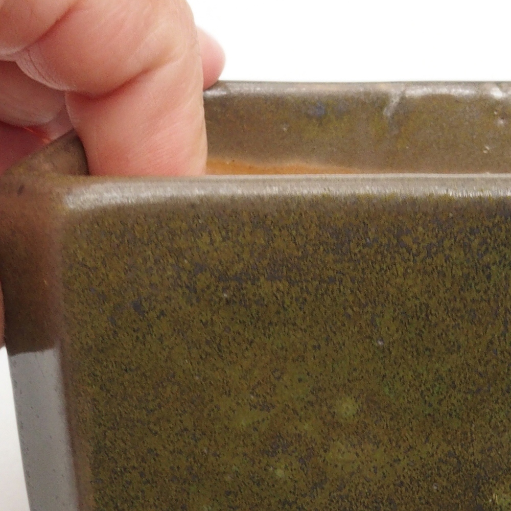 Keramik-Bonsaischale 9,5 x 9,5 x 7 cm, Farbe Grün