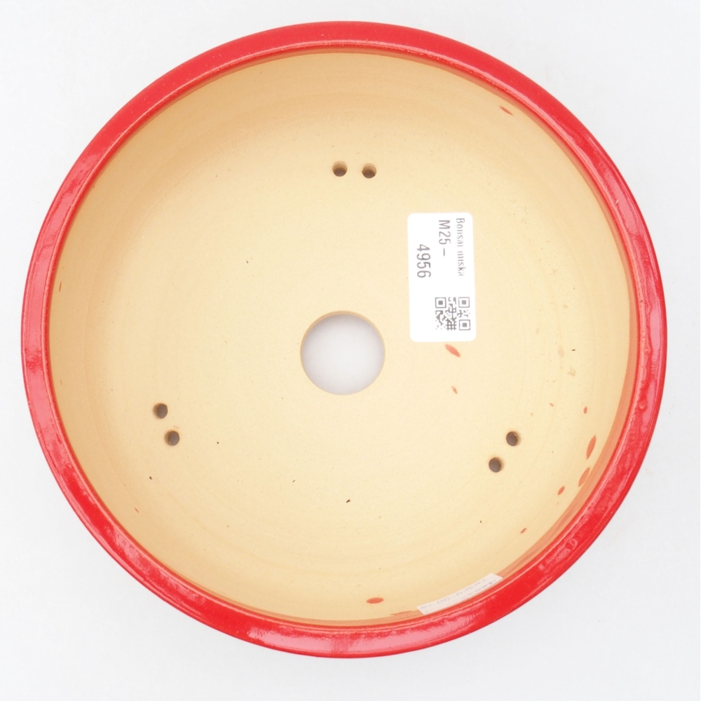 Keramik-Bonsaischale 17 x 17 x 6 cm, Farbe Rot