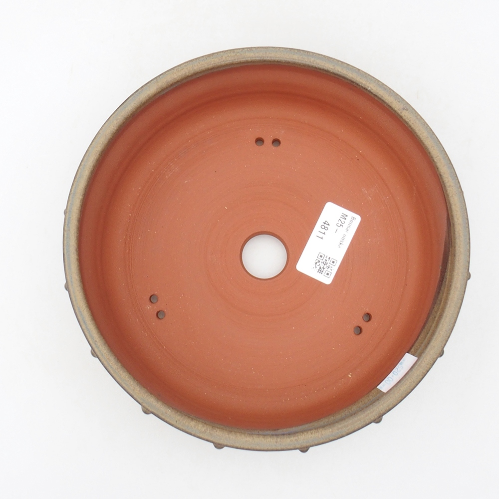 Bonsaischale aus Keramik 18,5 x 18,5 x 5,5 cm, braune Farbe