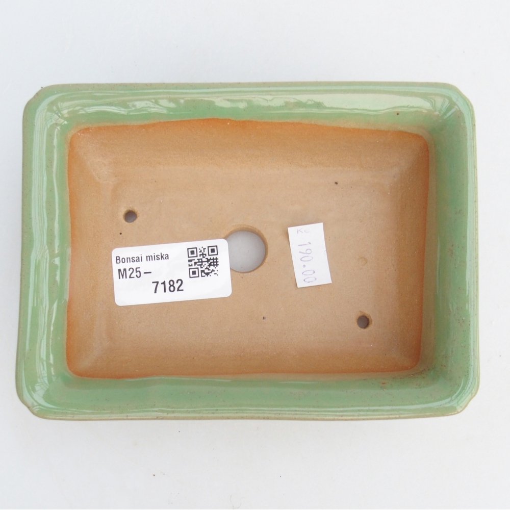 Bonsaischale aus Keramik 14 x 10,5 x 4 cm, grün
