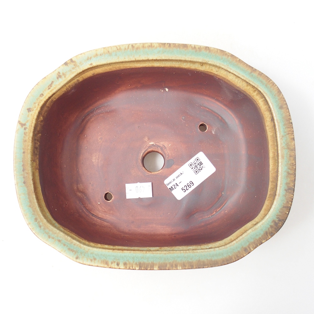 Bonsaischale aus Keramik 20 x 16 x 7  cm, Farbe Grün