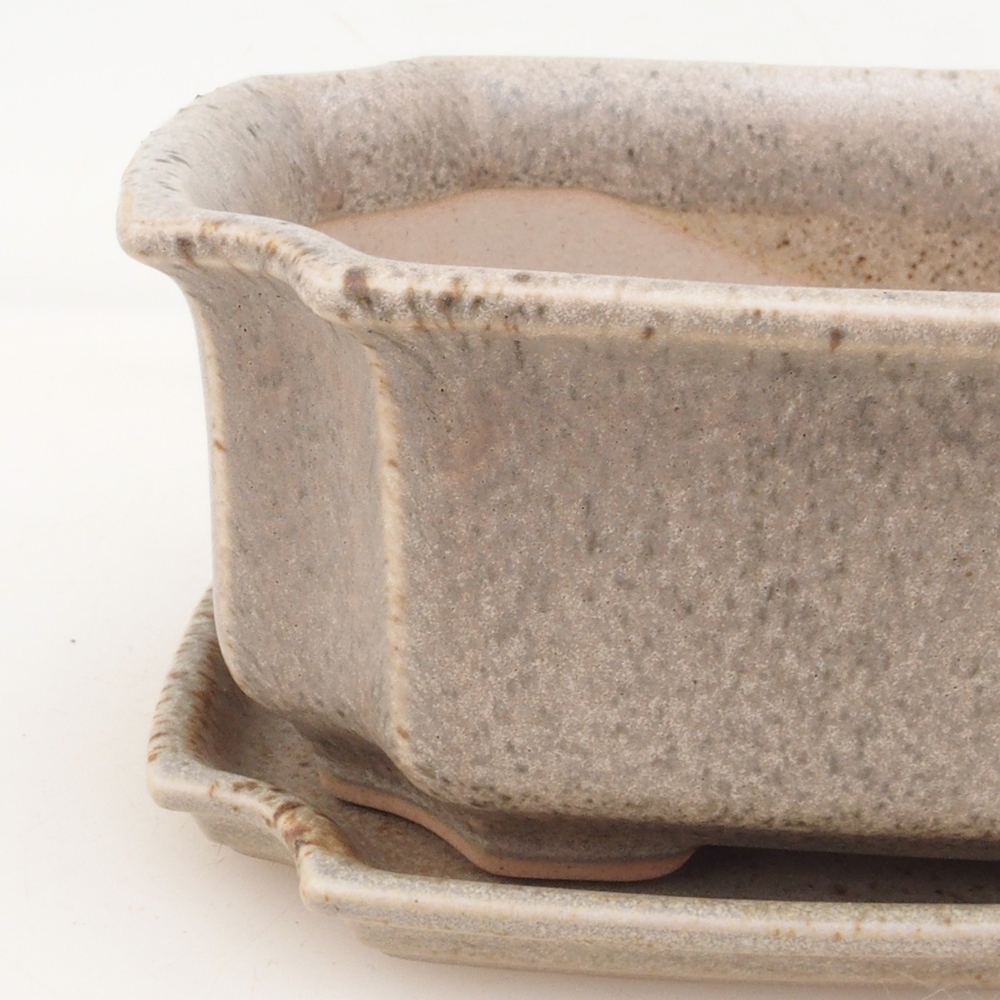 Bonsai-Schale + Untertasse H01 – Beige