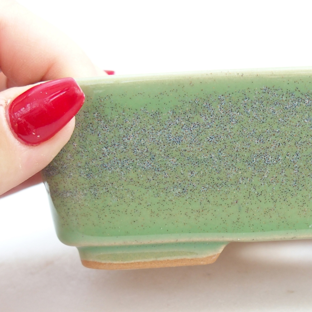 Bonsaischale aus Keramik 14,5 x 10,5 x 4,5 cm, grün