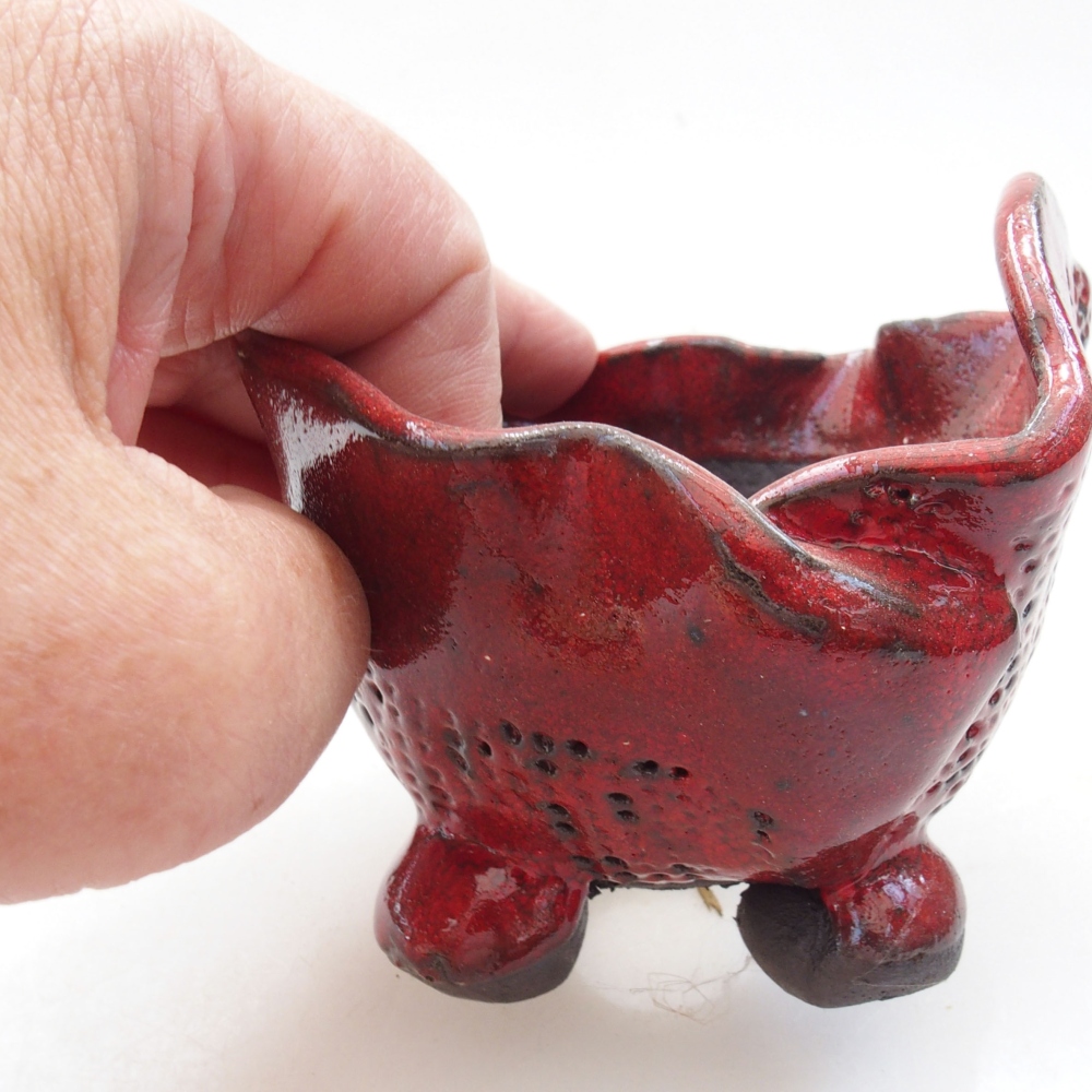 Keramikschale 8 x 7 x 8 cm, Farbe rot