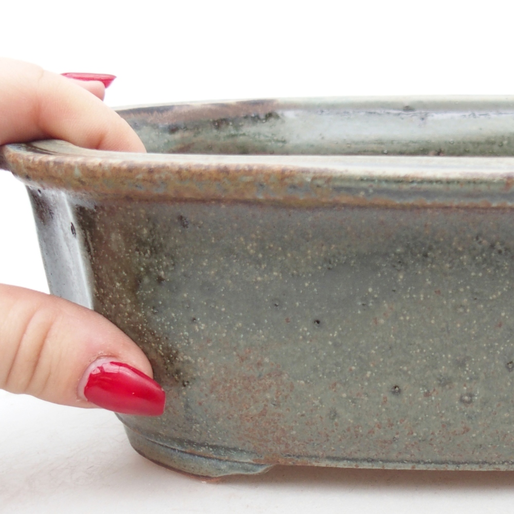 Bonsaischale aus Keramik 25 x 21 x 7,5 cm, grün