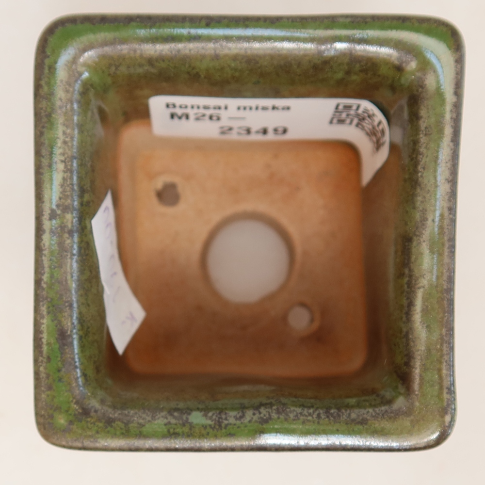 Keramik-Bonsai-Schale, 6 x 6 x 5,5 cm, Farbe: grün