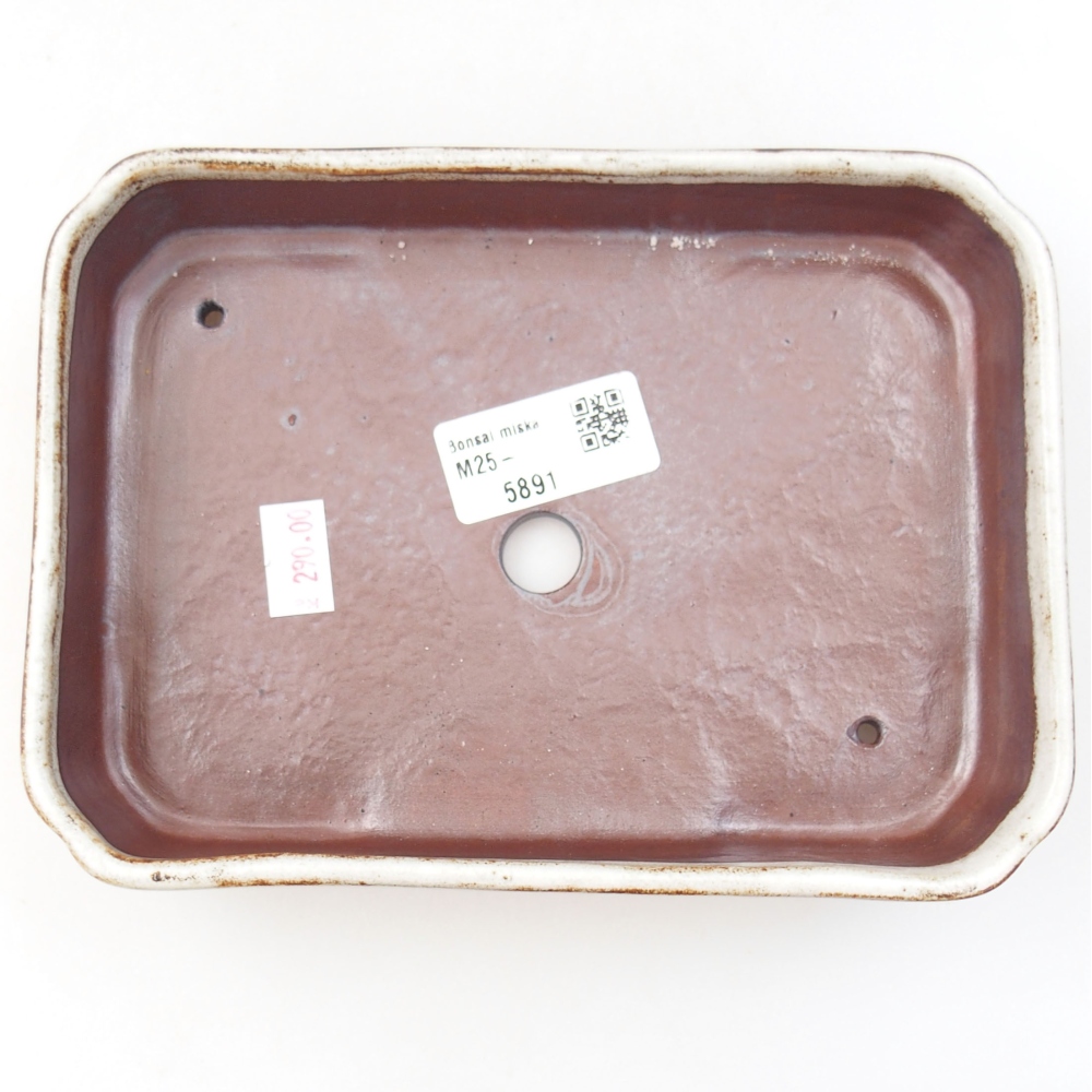 Keramik-Bonsaischale 18 x 13 x 3,5 cm, Farbe Weiß