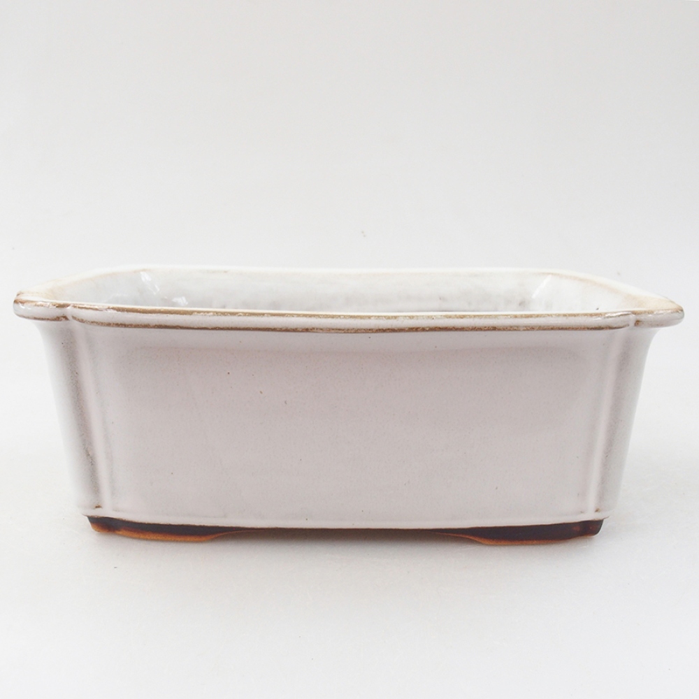 Keramik-Bonsaischale 17 x 13 x 6 cm, Farbe Weiß