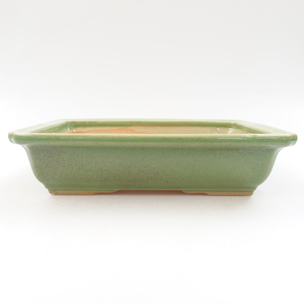 Keramik-Bonsaischale 18 x 13,5 x 4,5 cm, Farbe Grün