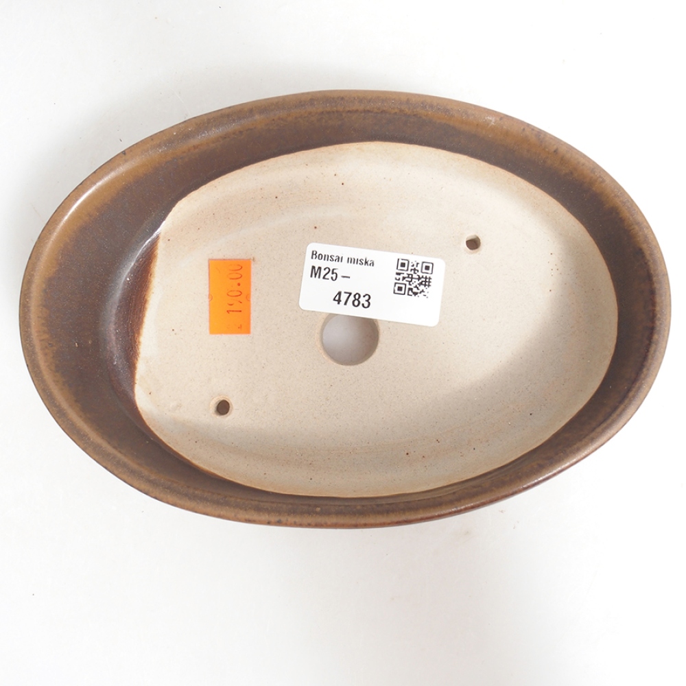 Keramik-Bonsaischale 16,5 x 11 x 4 cm, Farbe braun