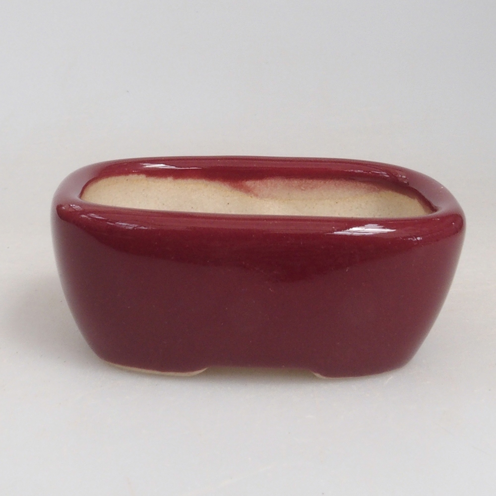 Mini-Bonsaischale 5,5 x 4,5 x 2 cm, Farbe Burgunder
