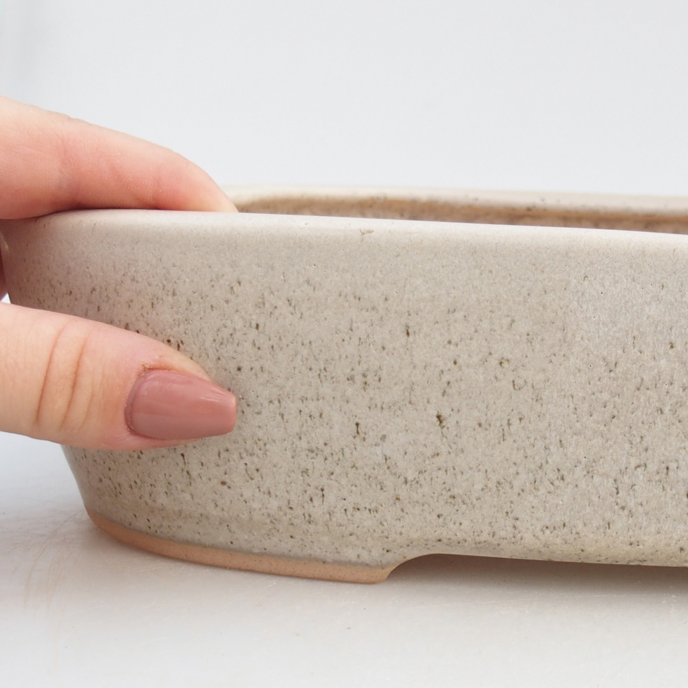 Bonsaischale aus Keramik 31,5 x 24 x 6 cm, Farbe beige