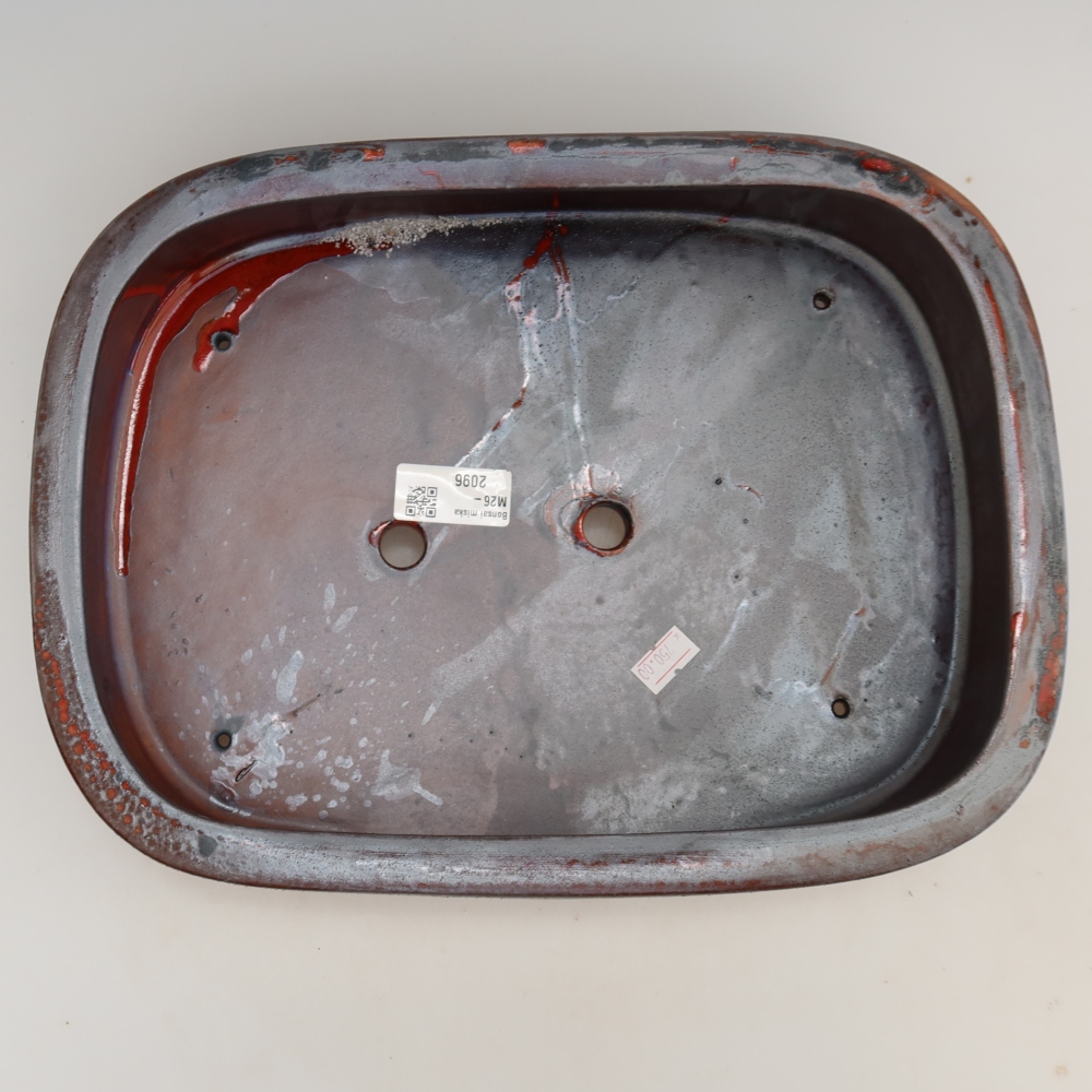 Keramik-Bonsai-Schale 32 x 24,5 x 6,5 cm, Farbe: metallisch-rot