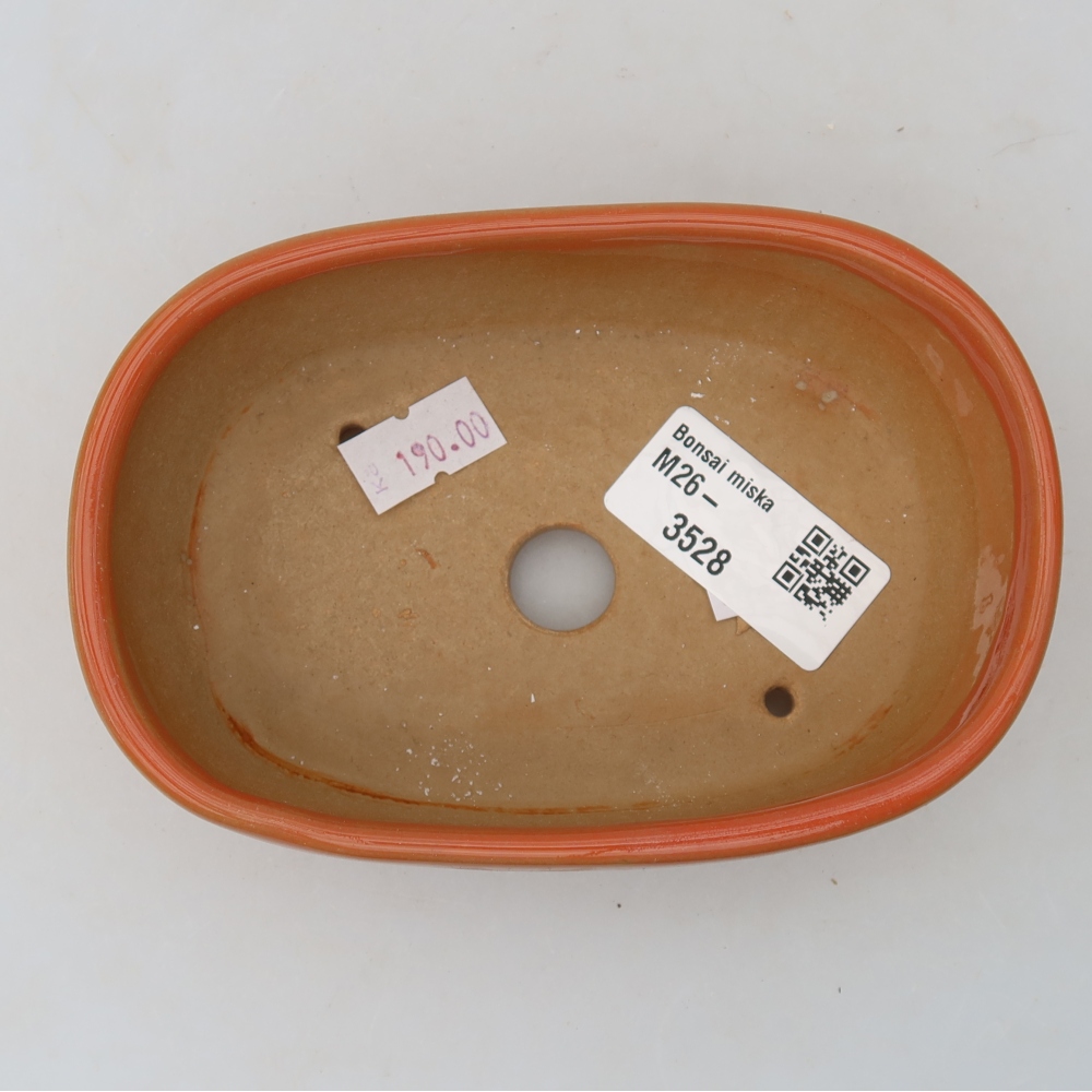 Keramik-Bonsai-Schale, 13 x 8,5 x 4 cm, Farbe: Orange