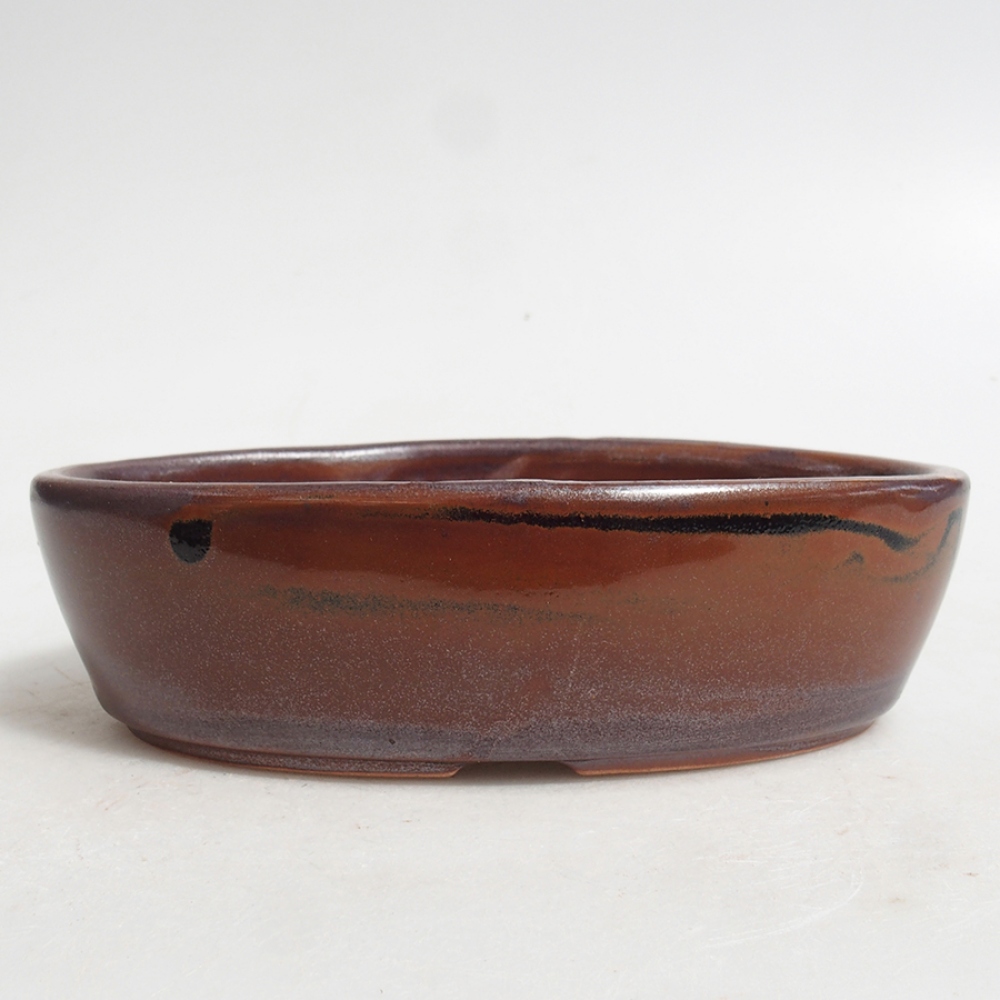 Keramik-Bonsaischale 15 x 9,5 x 4 cm, Farbe braun