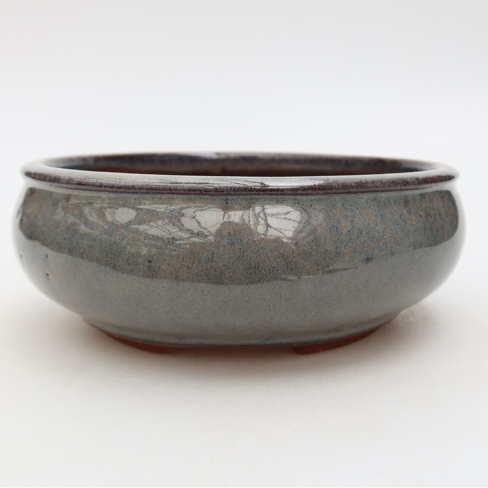 Keramik-Bonsai-Schale, 15 x 15 x 6 cm, Farbe: Grau
