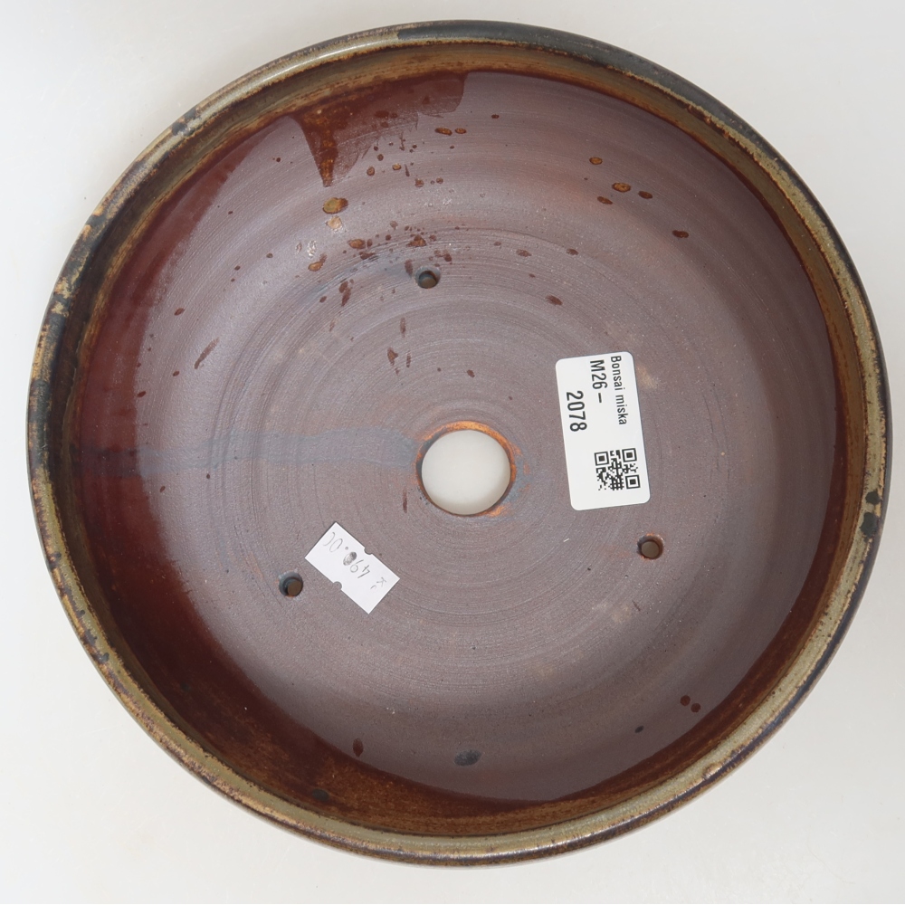 Keramik-Bonsai-Schale 19 x 19 x 6,5 cm, Farbe: braun
