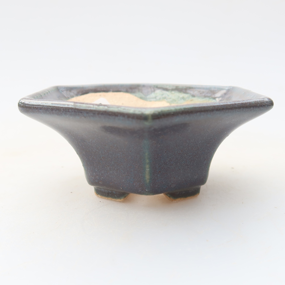Keramik-Bonsai-Schale, 8 x 7 x 3,5 cm, Farbe: Grau