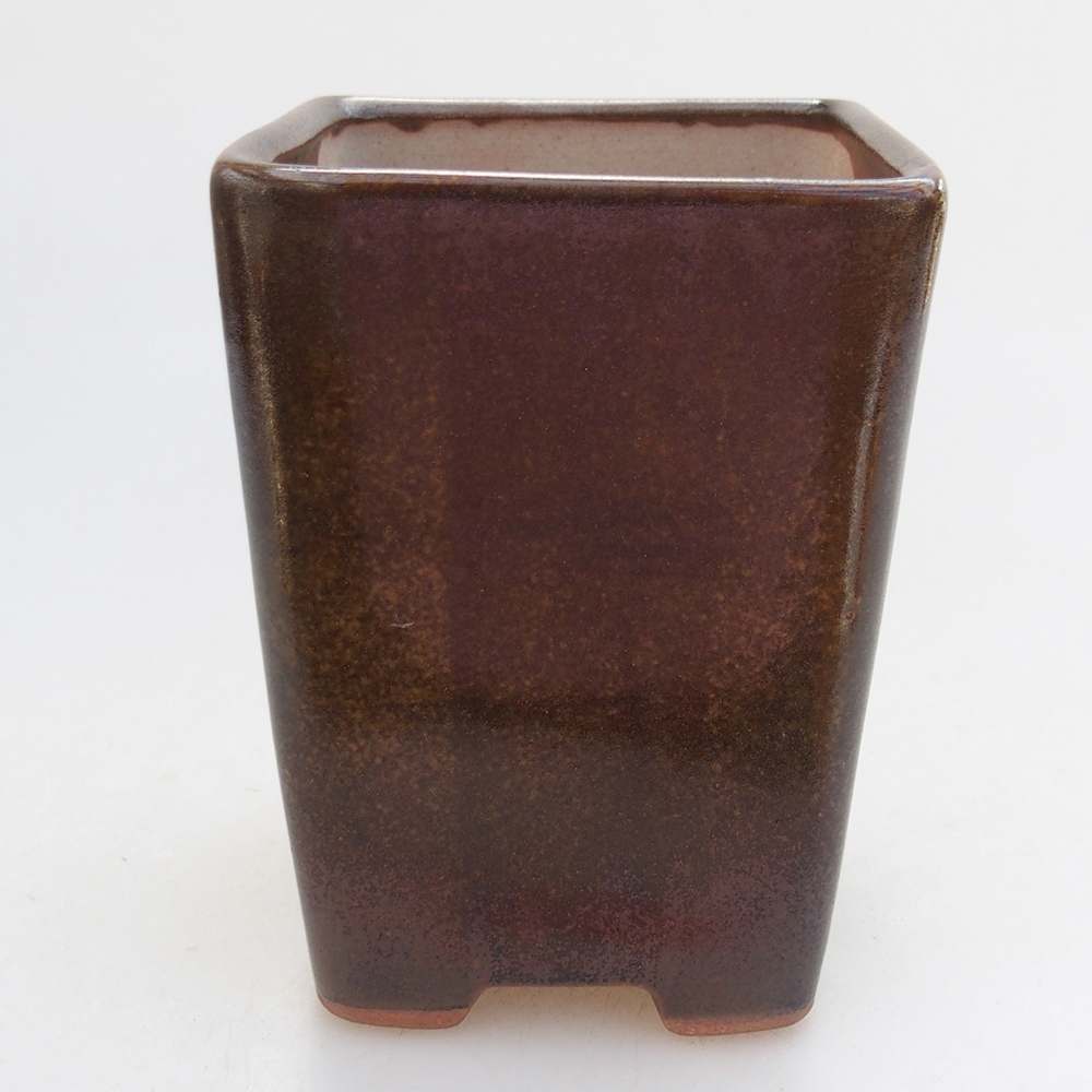 Bonsaischale aus Keramik 7 x 7 x 9,5 cm, braun