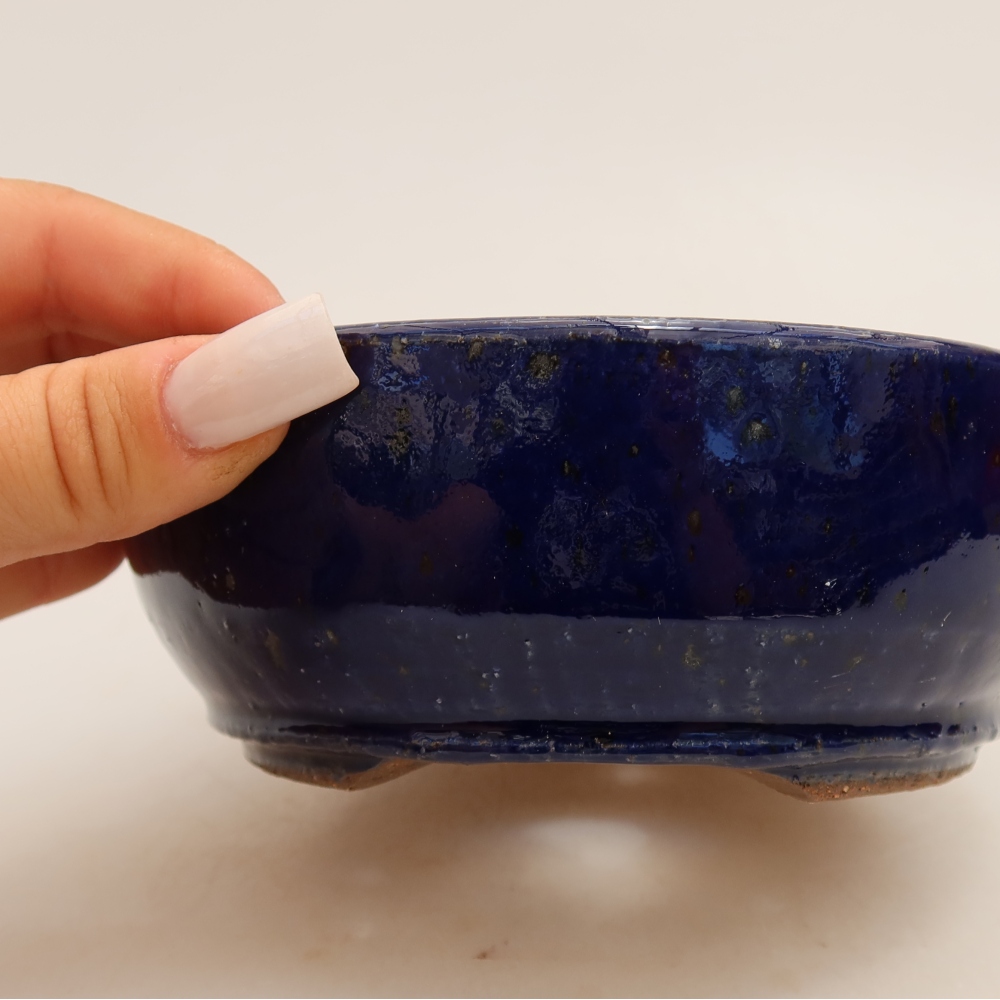 Bonsaischale aus Keramik 13,5 x 13,5 x 5 cm, Farbe blau
