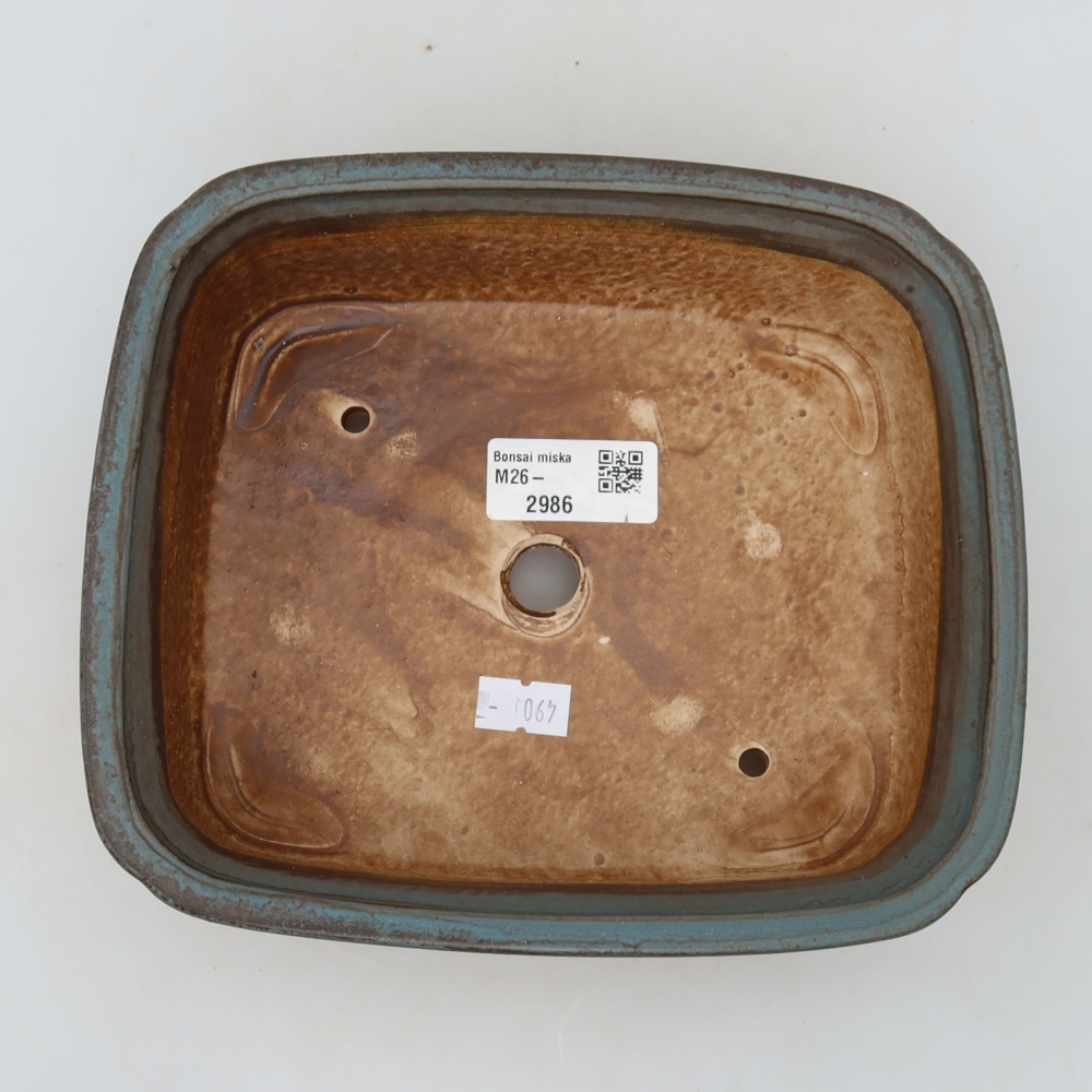 Keramik-Bonsai-Schale, 20 × 17,5 × 6 cm, Farbe: Blau