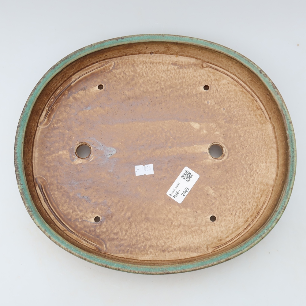 Bonsaischale aus Keramik 31 x 27 x 4,5 cm, grün