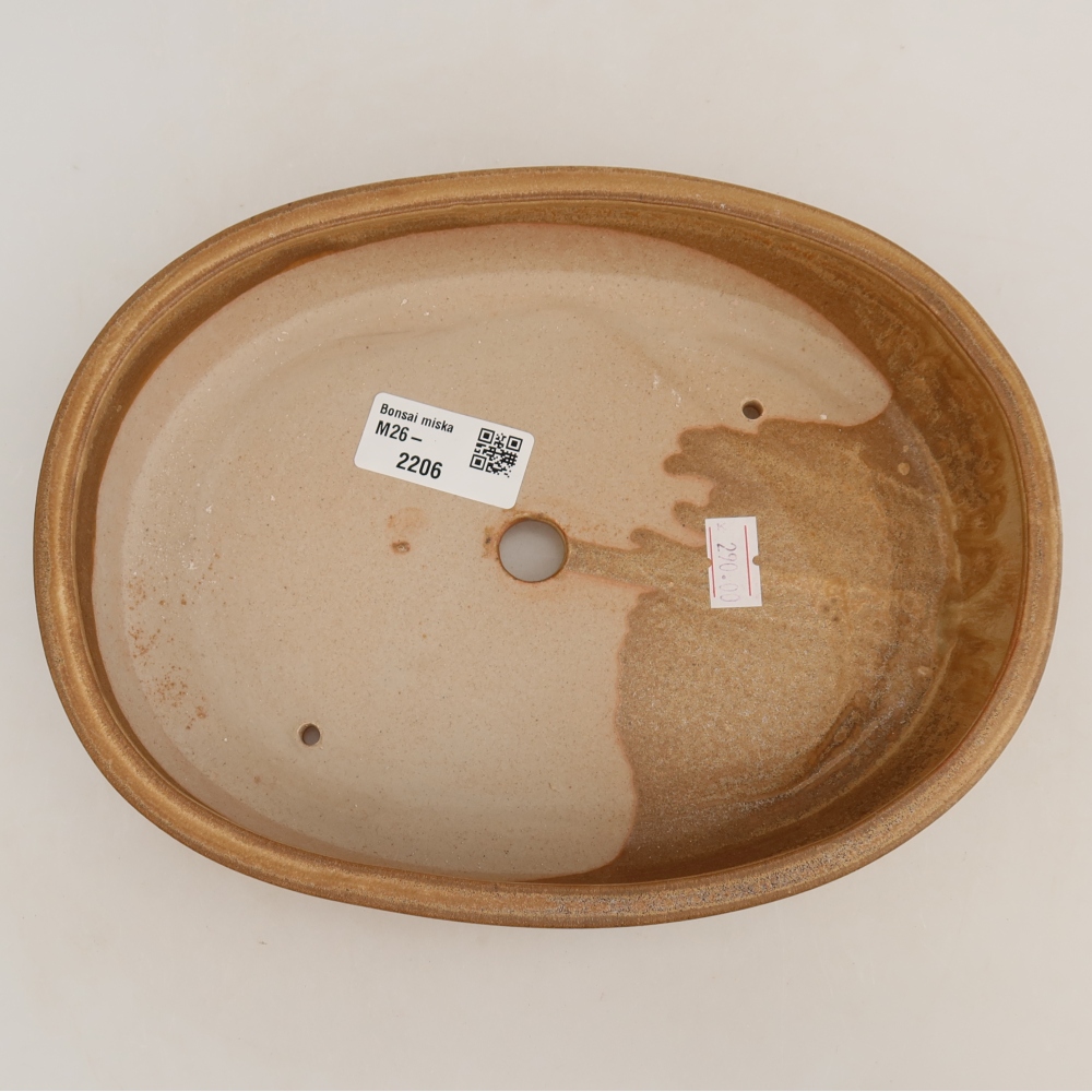 Bonsaischale aus Keramik 22 x 17 x 4 cm, Farbe beige