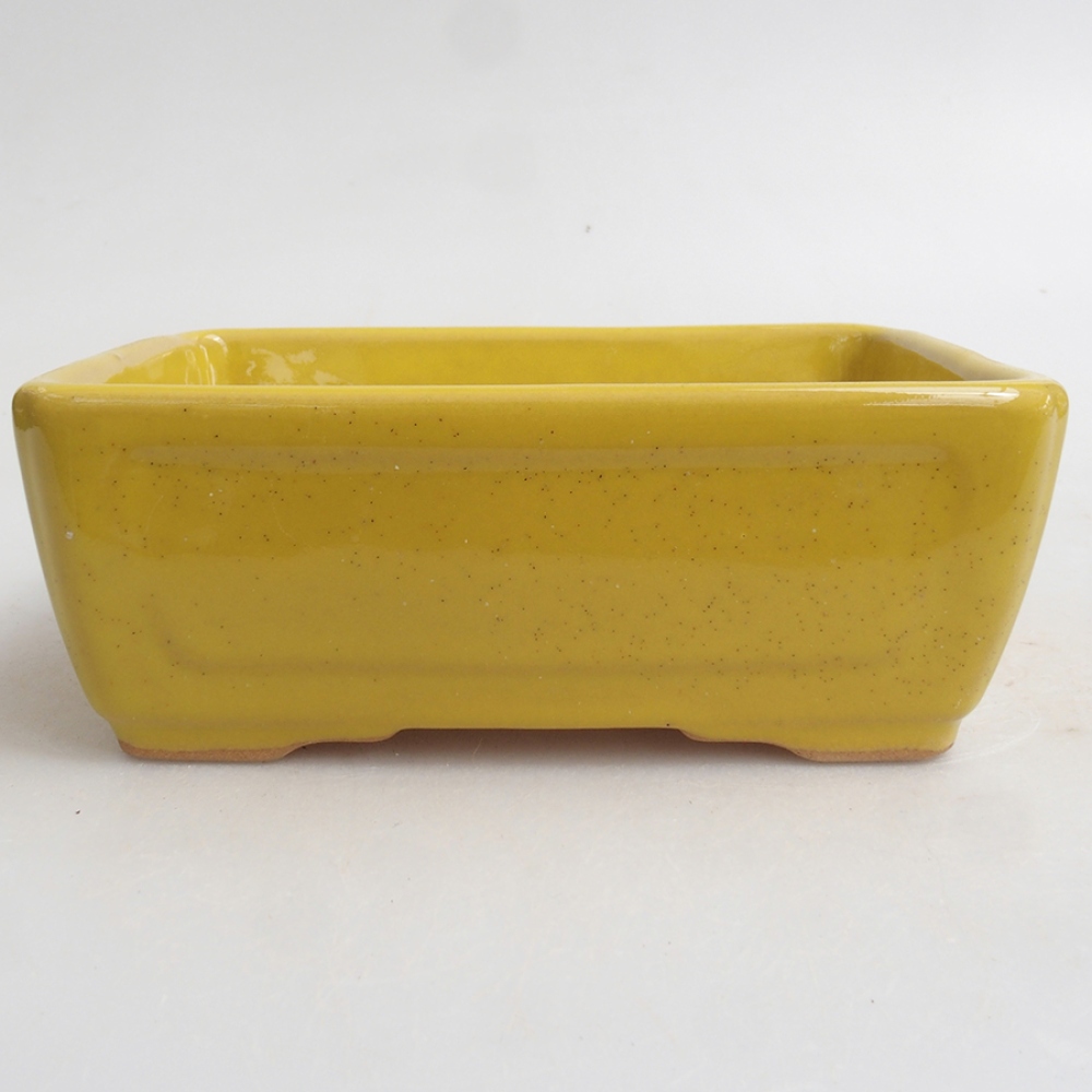 Keramik-Bonsaischale 13 x 10 x 5 cm, Farbe Gelb